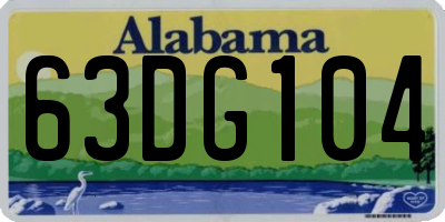 AL license plate 63DG104