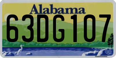 AL license plate 63DG107