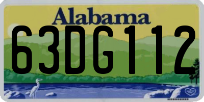 AL license plate 63DG112