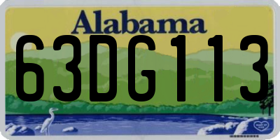AL license plate 63DG113