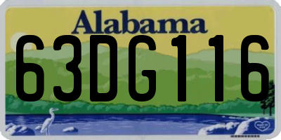 AL license plate 63DG116