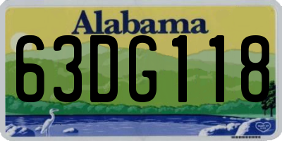 AL license plate 63DG118