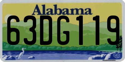 AL license plate 63DG119