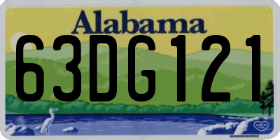 AL license plate 63DG121