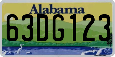 AL license plate 63DG123