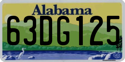 AL license plate 63DG125