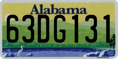 AL license plate 63DG131