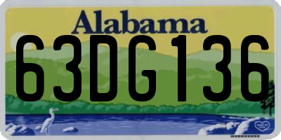 AL license plate 63DG136