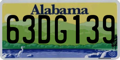AL license plate 63DG139