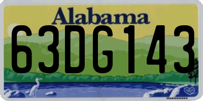 AL license plate 63DG143