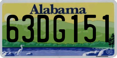 AL license plate 63DG151