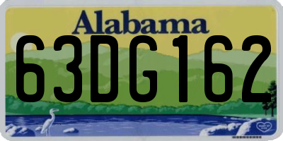 AL license plate 63DG162