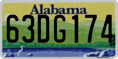 AL license plate 63DG174