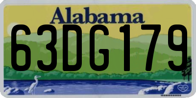 AL license plate 63DG179