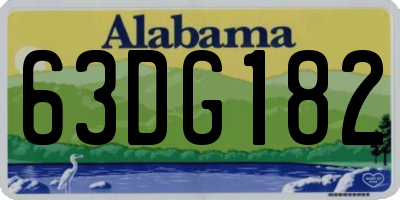 AL license plate 63DG182