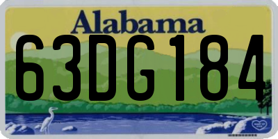 AL license plate 63DG184