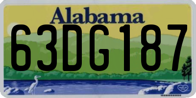 AL license plate 63DG187