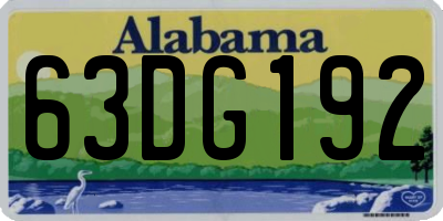 AL license plate 63DG192