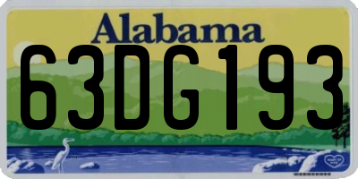 AL license plate 63DG193