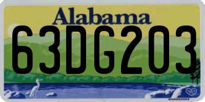 AL license plate 63DG203