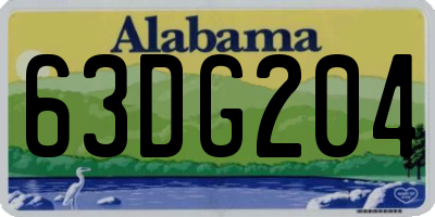 AL license plate 63DG204