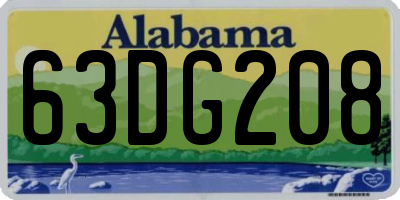 AL license plate 63DG208