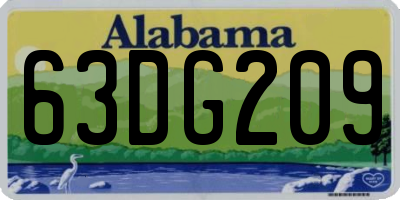 AL license plate 63DG209