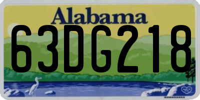 AL license plate 63DG218