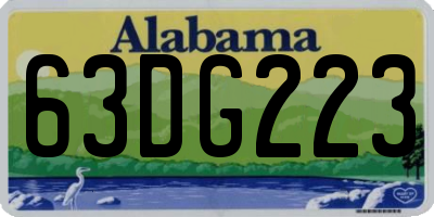 AL license plate 63DG223