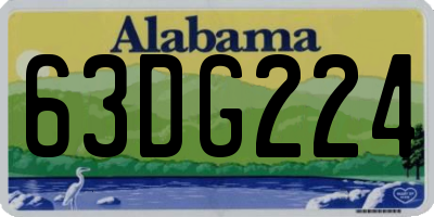 AL license plate 63DG224