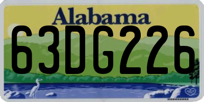 AL license plate 63DG226