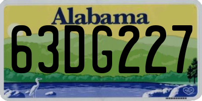 AL license plate 63DG227