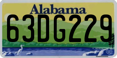 AL license plate 63DG229