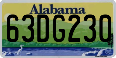 AL license plate 63DG230