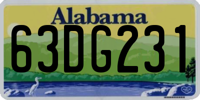 AL license plate 63DG231