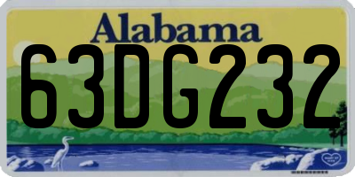AL license plate 63DG232