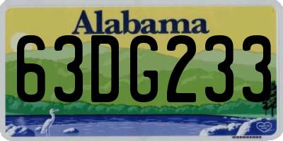 AL license plate 63DG233