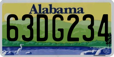 AL license plate 63DG234