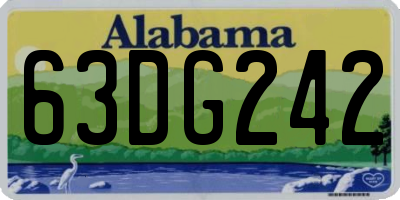 AL license plate 63DG242