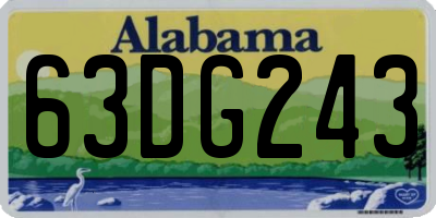 AL license plate 63DG243