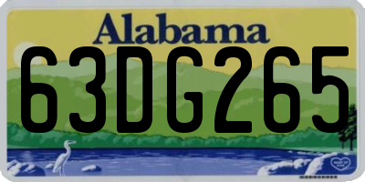 AL license plate 63DG265