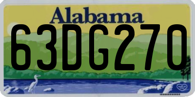 AL license plate 63DG270