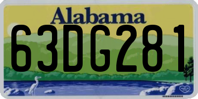 AL license plate 63DG281