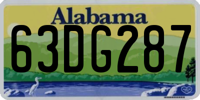 AL license plate 63DG287