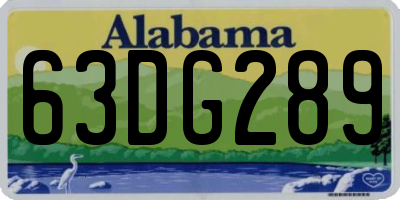 AL license plate 63DG289