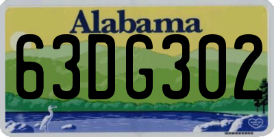 AL license plate 63DG302