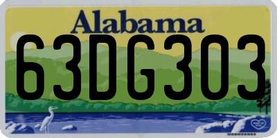 AL license plate 63DG303