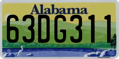 AL license plate 63DG311