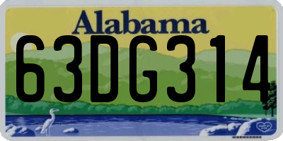 AL license plate 63DG314