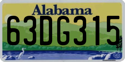 AL license plate 63DG315